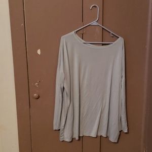 Long sleeve oversized turquoise top